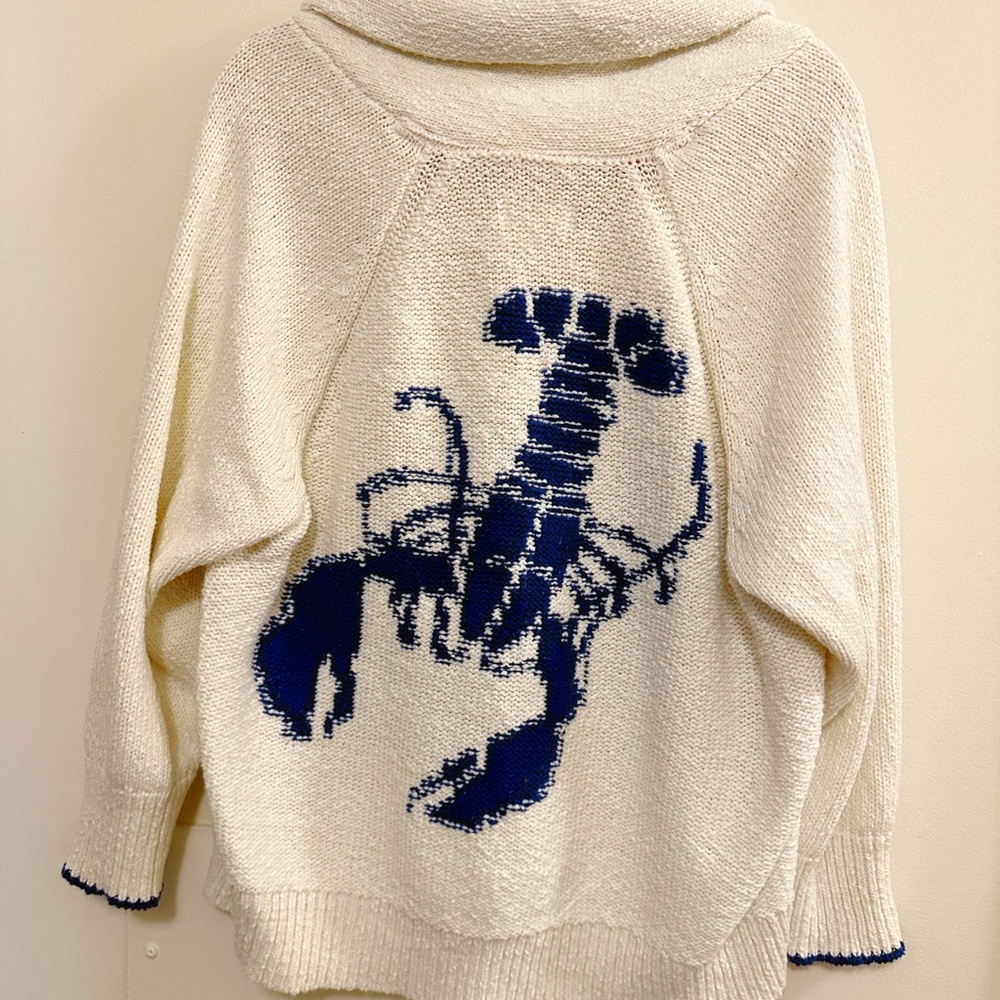 Blue Lobster Cardigan Sweater Collared Maeve Anthropologie Plus Size